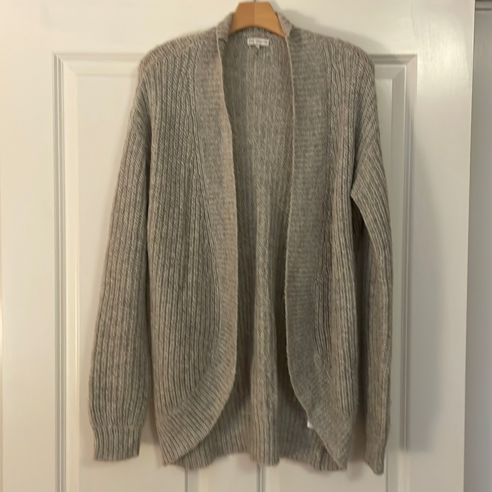 Light gray open cardigan